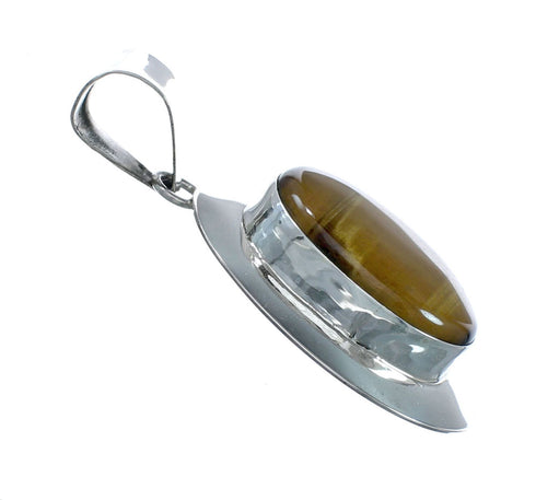 Tiger Eye And Sterling Silver Navajo Pendant NN20560